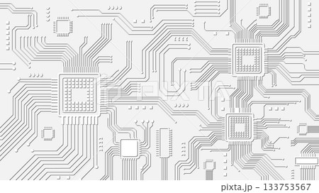 Abstract White Circuit Board Background With Clean Microchips And Lines Vector Design Abstract White Circuit Board Background With Clean Microchips And Lines Vector Design 133753567