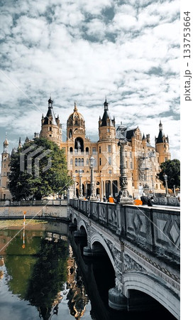 Schwerin, Germany - July 23 2023: Beautiful Schwerin Castle 133753664