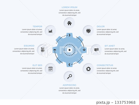Eight Element Gear Infographic Diagram 133753968