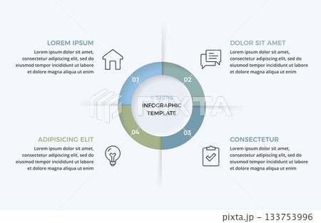 Three Steps Circle Infographic Template 133753996
