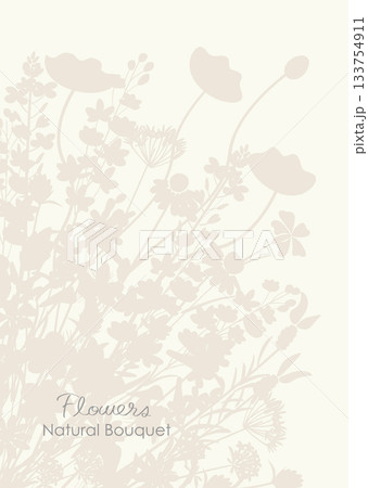 ナチュラルでシックな草花シルエット ナチュラルでシックな草花シルエット 133754911
