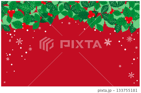 冬のホリデー用柊イラスト 133755181