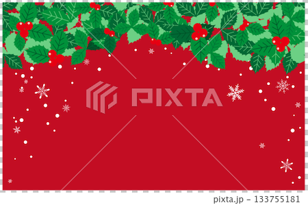 冬のホリデー用柊イラスト 133755181