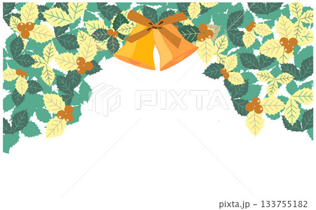 クリスマス用の華やかな柊背景 133755182