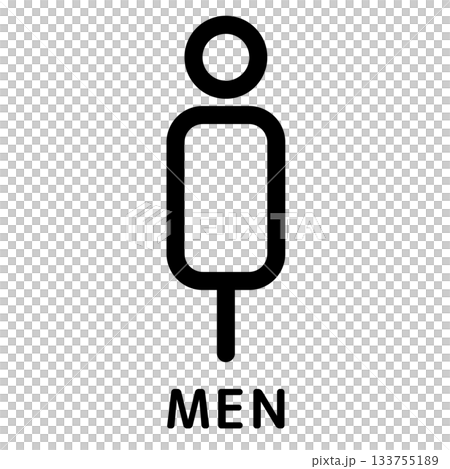 簡潔時尚的男士洗手間線條圖標，指示牌 133755189