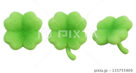 felt texture Four Leaf Clover 3D graphic 133755909