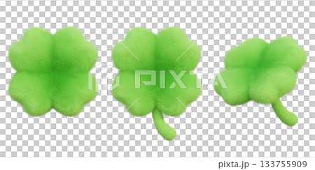 felt texture Four Leaf Clover 3D graphic 133755909