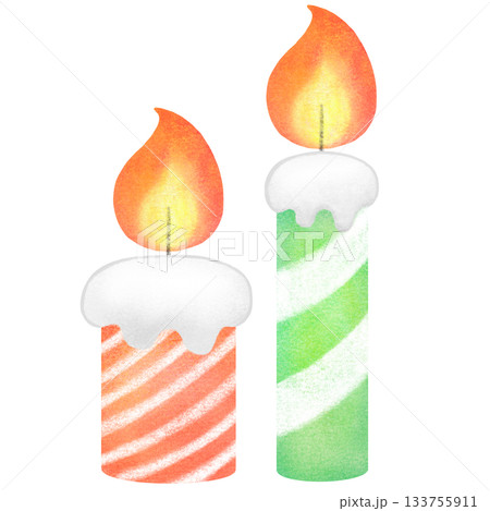 クリスマスカラーのキャンドル 133755911