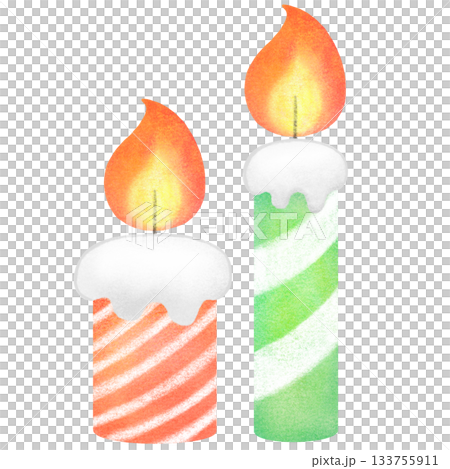 クリスマスカラーのキャンドル 133755911