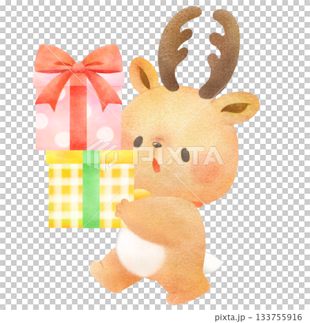 Reindeer with gifts 133755916