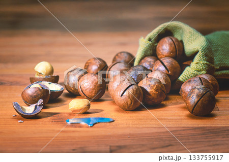 Some macadamia nuts on the table Some macadamia nuts on the table 133755917