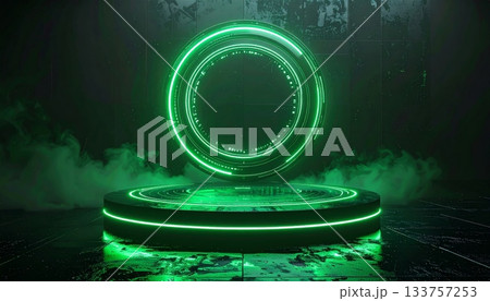 Futuristic abstract blue technology background featuring a digital communication network pattern of circles, ideal for science, web, and business concepts 133757253