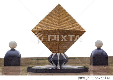 Golden Geometric Sculpture Golden Geometric Sculpture 133758148