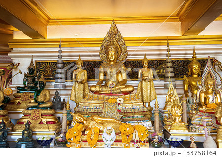 Golden Buddha Ensemble with Reclining Image Golden Buddha Ensemble with Reclining Image 133758164