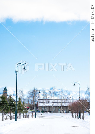 冬の北海道美瑛町美瑛駅裏から見た風景 冬の北海道美瑛町美瑛駅裏から見た風景 133758307