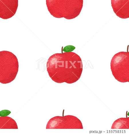 林檎 水彩シームレスパターン 背景素材 フルーツ イラスト デザイン素材 133758315