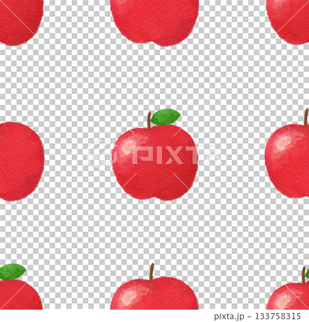 林檎 水彩シームレスパターン 背景素材 フルーツ イラスト デザイン素材 133758315