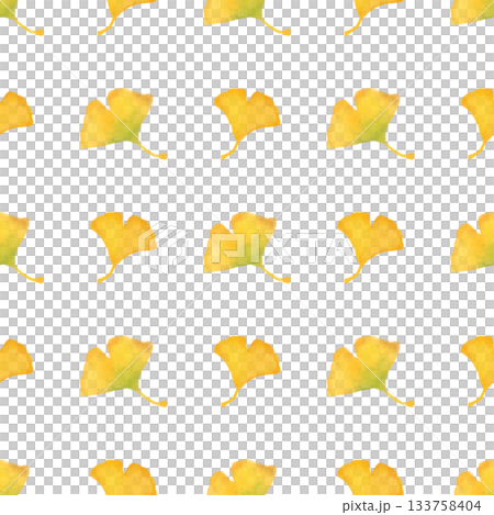 イチョウ 水彩シームレスパターン 背景素材 秋の葉 紅葉 イラスト デザイン素材 イチョウ 水彩シームレスパターン 背景素材 秋の葉 紅葉 イラスト デザイン素材 133758404