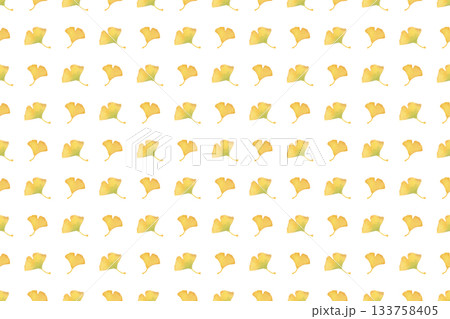 イチョウ 水彩シームレスパターン 背景素材 秋の葉 紅葉 イラスト デザイン素材 133758405