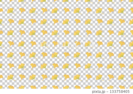 イチョウ 水彩シームレスパターン 背景素材 秋の葉 紅葉 イラスト デザイン素材 133758405