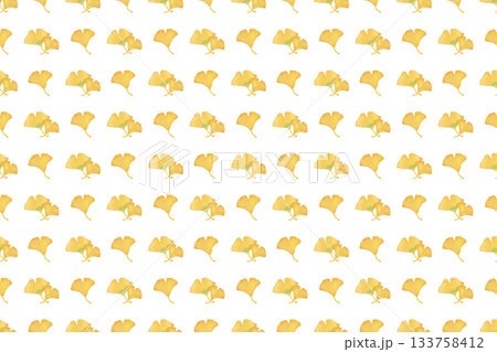 イチョウ 水彩シームレスパターン 背景素材 秋の葉 紅葉 イラスト デザイン素材 133758412