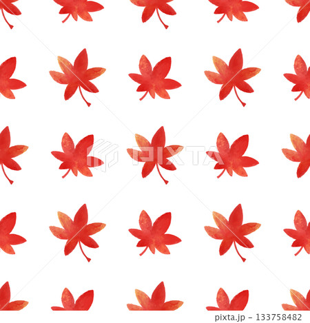 紅葉 水彩シームレスパターン 背景素材 秋の葉 イラスト デザイン素材 133758482