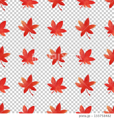 紅葉 水彩シームレスパターン 背景素材 秋の葉 イラスト デザイン素材 133758482