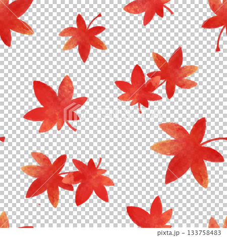 紅葉 水彩シームレスパターン 背景素材 秋の葉 イラスト デザイン素材 133758483