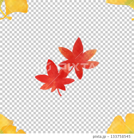 紅葉とイチョウ 水彩シームレスパターン 秋の葉 背景素材 イラスト デザイン素材 紅葉とイチョウ 水彩シームレスパターン 秋の葉 背景素材 イラスト デザイン素材 133758545