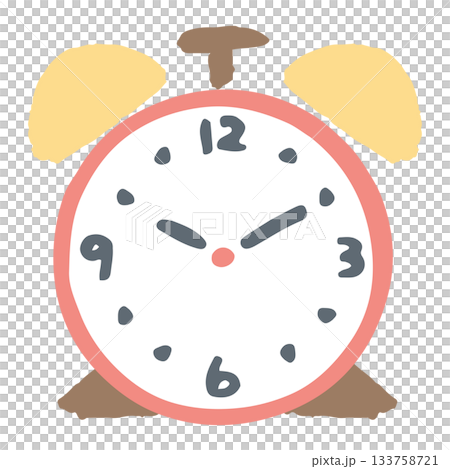 簡單的幼兒園時間插圖（時鐘系列）| 鬧鐘插圖 133758721