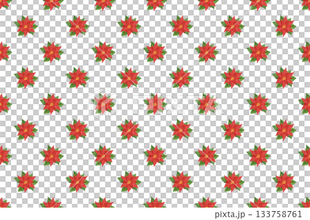 Poinsettia watercolor seamless pattern Christmas background material Flower illustration Design material Poinsettia watercolor seamless pattern Christmas background material Flower illustration Design material 133758761
