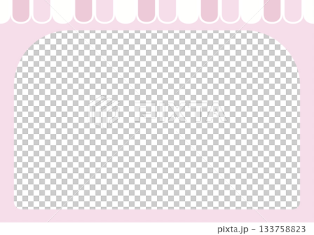 A4尺寸橫版菜單卡，粉紅色拱形窗戶帶遮陽篷 133758823