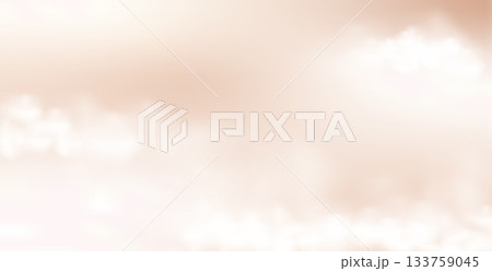 Soft beige clouds background. Peach creamy sky with gentle pastel colors. The smooth gradient effect creates a dreamy, relaxing mood. Perfect neutral vector background 133759045