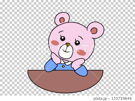 空を眺めるくまの女の子 133759649