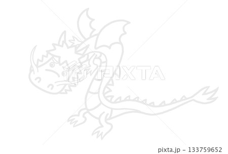 星座図に合うイラスト　りゅう座（線画） 133759652