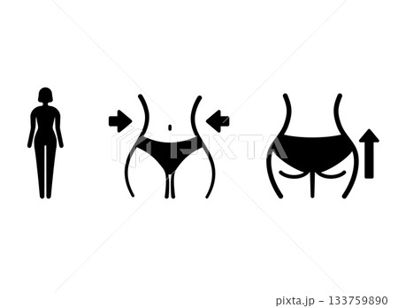 女性 ウエスト ヒップ アイコン 女性 ウエスト ヒップ アイコン 133759890