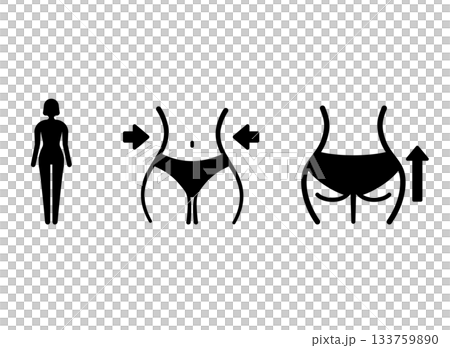 女性 ウエスト ヒップ アイコン 女性 ウエスト ヒップ アイコン 133759890