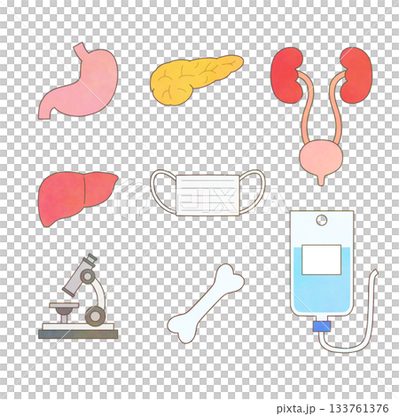 Watercolor medical illustration set 133761376