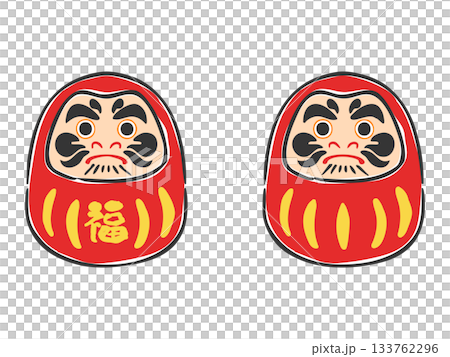 紅色達摩插圖向量圖 紅色達摩插圖向量圖 133762296