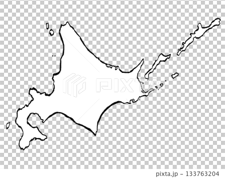 北海道地圖插圖（筆觸）簡體 133763204
