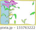 ラフな花のフレーム 133763222