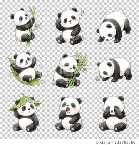 熊貓寶寶9種姿勢套裝 133763360