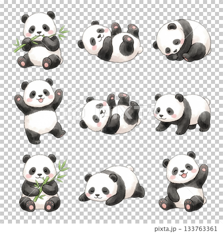 熊貓寶寶9種姿勢套裝 133763361