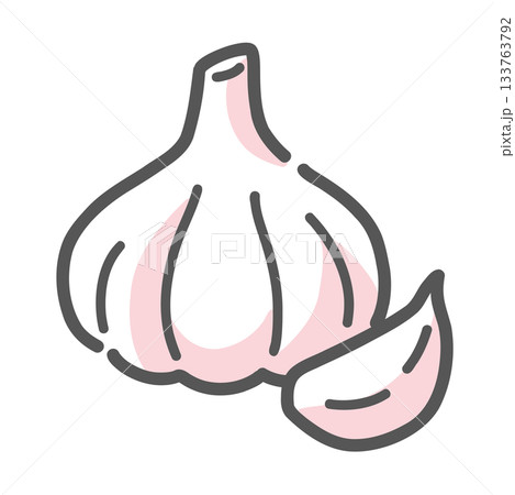 にんにく(ニンニク)のイラスト、スタミナ、温活、薬味のアイコン素材。 にんにく(ニンニク)のイラスト、スタミナ、温活、薬味のアイコン素材。 133763792