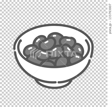 黒豆のイラスト、温活や和食に。シンプルで汎用的なアイコン素材。 133763807