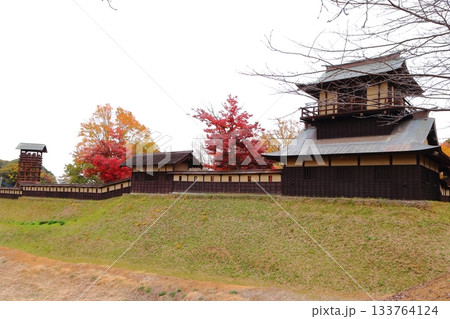紅葉に包まれる逆井城の二層櫓 紅葉に包まれる逆井城の二層櫓 133764124