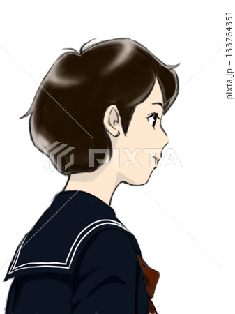 ショートカットヘアーの女子高校生 ショートカットヘアーの女子高校生 133764351