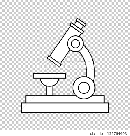 黑白線畫顯微鏡插圖 黑白線畫顯微鏡插圖 133764498