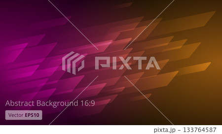 Purple and orange abstract background with overlapping geometric shapes 133764587