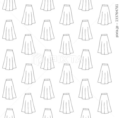 Vector seamless pattern of hand draw outline skirt Vector seamless pattern of hand draw outline skirt 133764781